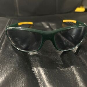 Men's Green Sport Sunglasses with Yellow Accents
